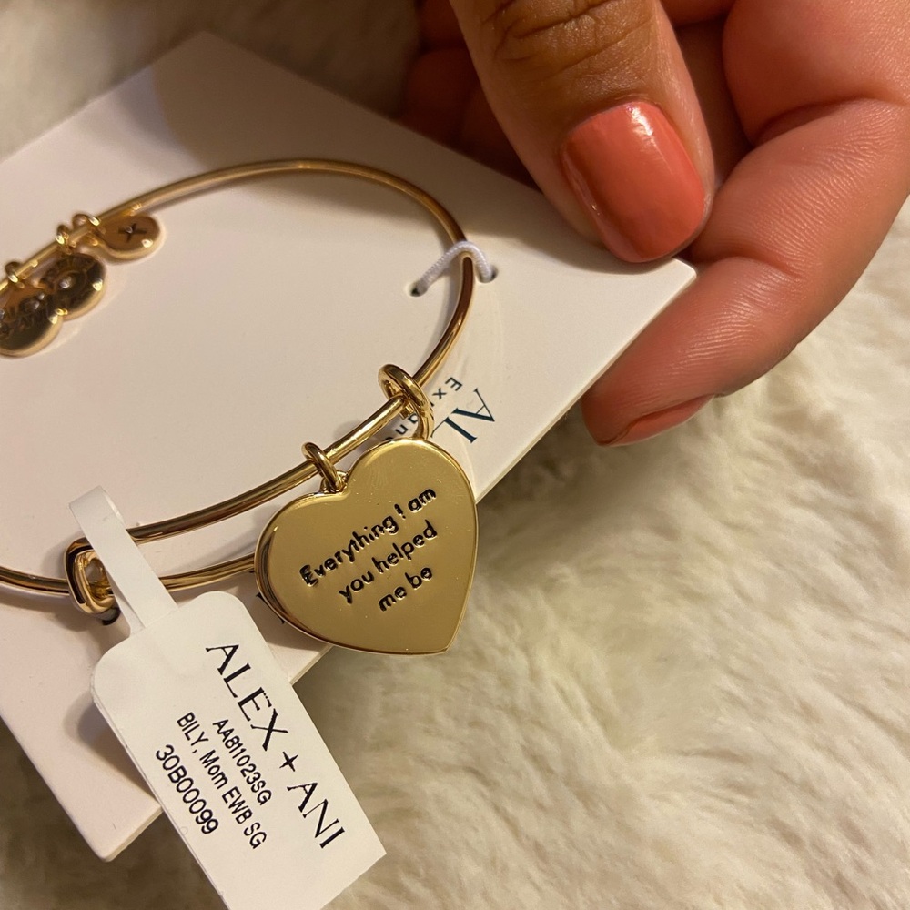 Alex & Ani gold MOM heart expandable bangle “everything I am you helped me be” - Picture 3 of 5